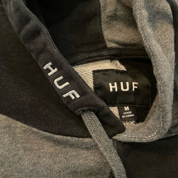 HUF The Henry Hoodie Sweatshirt Charcoal Grey and Black - Picture 6 of 10